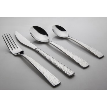 Morphy 24 Piece Hammered Cutlery Set S/Steel