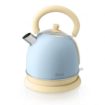 1.8 litre retro dome kettle - blue