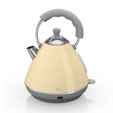 2 litre retro pyramid kettle - cream