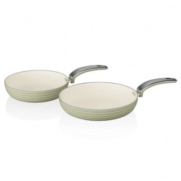 Swan retro 20cm/28cm fry pans green