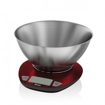 SWAN Electronic Kitchen Scale w/Bowl Red