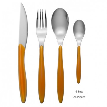 SWAN Oslo 24 Piece Cutlery Set Orange