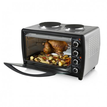 Tower - 46L S/S Mini Oven with hotplates and rotisserie