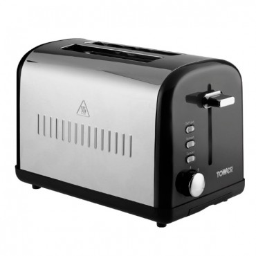 TOWER 2 Slice Stainless Steel Toaster