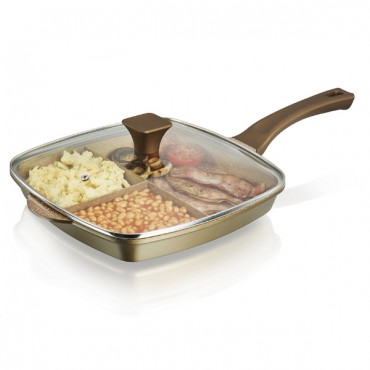 Tower 28cm 3in1 Cast Grill Pan Gold