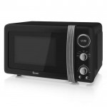 800w retro digital microwave - black