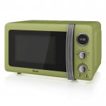 800w retro digital microwave - green