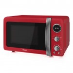 800w retro digital microwave - red