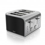 4 slice retro toaster - black