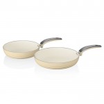 Swan retro 20cm/28cm fry pans cream