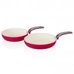 Swan retro 20cm/28cm fry pans red