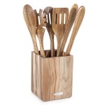 NATURAL LIFE 5pc Tool Set in Acacia Wooden Holder