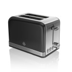 SWAN 2 Slice Retro Black Toaster