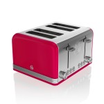 SWAN 4 Slice Retro Toaster - Red