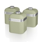 Swan retro set of 3 canisters green