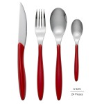 SWAN Oslo 24 Piece Cutlery Set Red