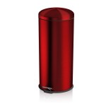 30L Round Pedal Bin Red