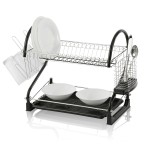 Swan 2 Tier S Shape Dish Rack Black