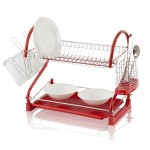 Swan 2 Tier S Shape Dish Rack Red