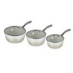 Fearne by Swan 3 Piece Forged Enamel Pan Set - Pale Honey