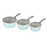 Fearne by Swan 3 Piece Forged Enamel Pan Set - Peacock