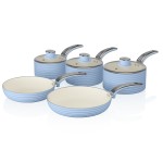 SWAN RETRO 5pce Pan Set Sky Blue