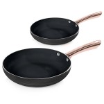 LINEAR 2 Piece Frying Pan 24/28cm Rose Gold Black