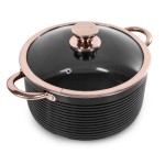 LINEAR 24cm Casserole Rose Gold and Black