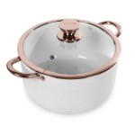 LINEAR 24cm Casserole Rose Gold and White